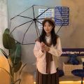 Portable Rain Umbrella Wind Resistant Simple Transparent Automatic Umbrella Wind Resistant Clear Folding Sun Umbrella Ladies. 