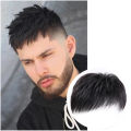 Natural Breathable Hair Extensions Synthetic Men Closure Wig Piece Men's Head Repair Block Forehead Baldness Cover Hat Wigs. 