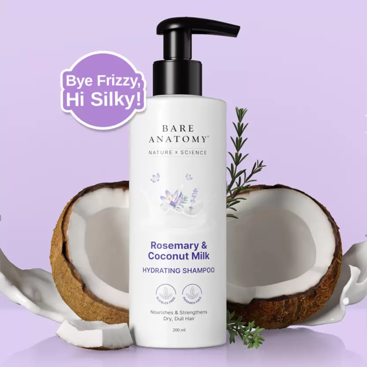 BARE ANATOMY Hydrating Shampoo with Rosemary & Coconut Milk for Smooth ...