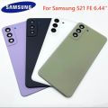 For Samsung Galaxy S21fe S21 FE 5G Housing Chassis Battery Back Cover Rear Door Panel Case With Camera Lens Repair Parts. 