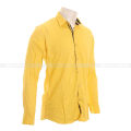 Mustard Yellow Cotton Plain Shirt For Men. 
