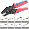 Durable Carbon Steel SN-58B Crimper Tool ​​Ergonomic Handle​​ Multifunctional Crimping Pliers​​ Red Black Wire Connector Tool​​ for Dupont Molex JST TE Terminals. 