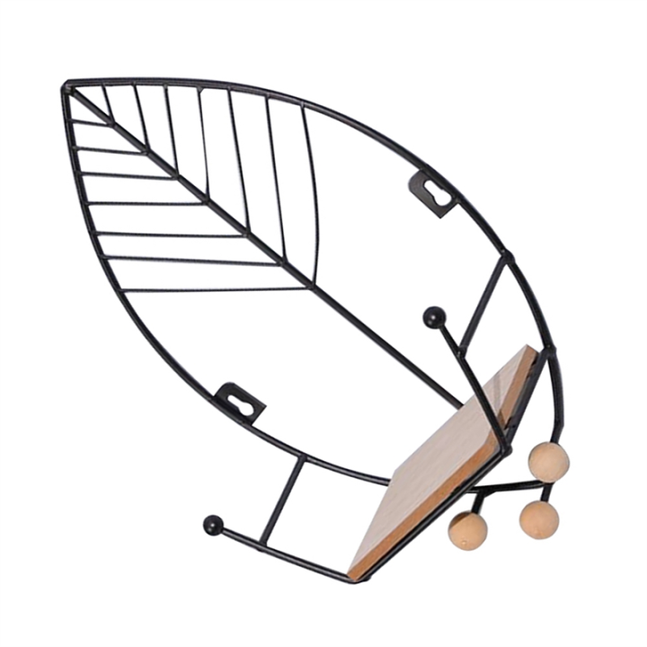 Leaves%20Shape%20Floating%20Shelves%20Metal%20Wall%20Decor,Wood%20Wall%20Mounted%20Storage%20Shelf%20Home%20Decorations%20Art%20for%20Bedroom%20Black%20-%20Image%204