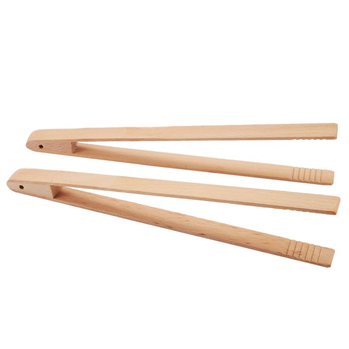 fasdaga%204%20Packs%2012%20Inch%20Wood%20Toaster%20Tongs%20Kitchen%20Tongs%20&%20New%201Pc%20Long%20Handle%20Stainless%20Steel%20Tea%20Coffee%20Spoon%20-%20Image%204