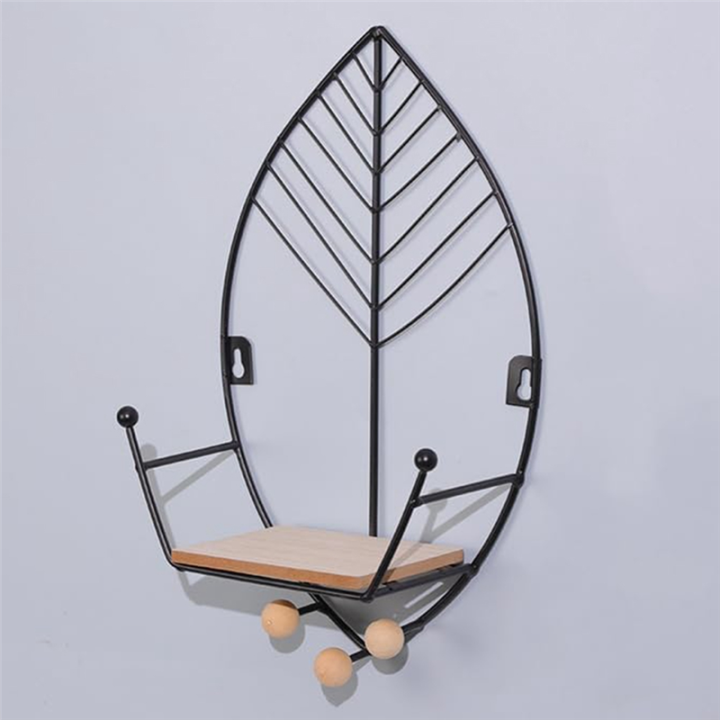 Leaves%20Shape%20Floating%20Shelves%20Metal%20Wall%20Decor,Wood%20Wall%20Mounted%20Storage%20Shelf%20Home%20Decorations%20Art%20for%20Bedroom%20Black%20-%20Image%203