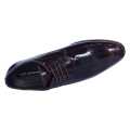Brown  Leather Lace Up Wood Design Black Horse Formal Shoes For Men. 
