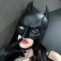 Douyin Party Makeup Halloween Cosplay Headwear Mask Batman Latex 2024 New Batman Bar Same Style. 
