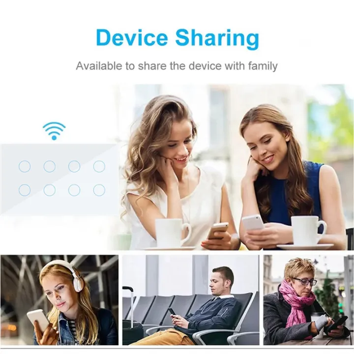 WIFI%20Smart%20Touch%20Light%20Wall%20Switch%20Interruptor%20Glass%20Panel%208%20Gang%20Tuya%20Smart%20Life%20for%20Alexa%20Home%20White%20-%20Image%204