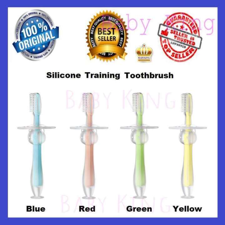 King Silicone Toothbrush Training Tooth Brush Baby With Handle BPA FREE 4 Colors Choice