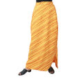 Yellow Rayon Red Lining Side Cut Design Long Skirts For Women. 
