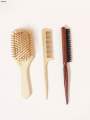 Sutuiying 3PCS styling set, natural bamboo and wood anti-static massage Sales promotion brush, pointed tail comb, wooden comb, household salon tool. 