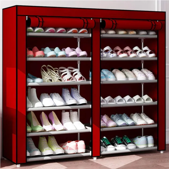 Double%20Layer%20Shoe%20Rack%202%20x%206%20Layer%20Shoe%20Rack%20%20Foldable%20Shoe%20Rack%20Dustproof%20With%20Cover%20-%20Multicolor%20-%20Image%204