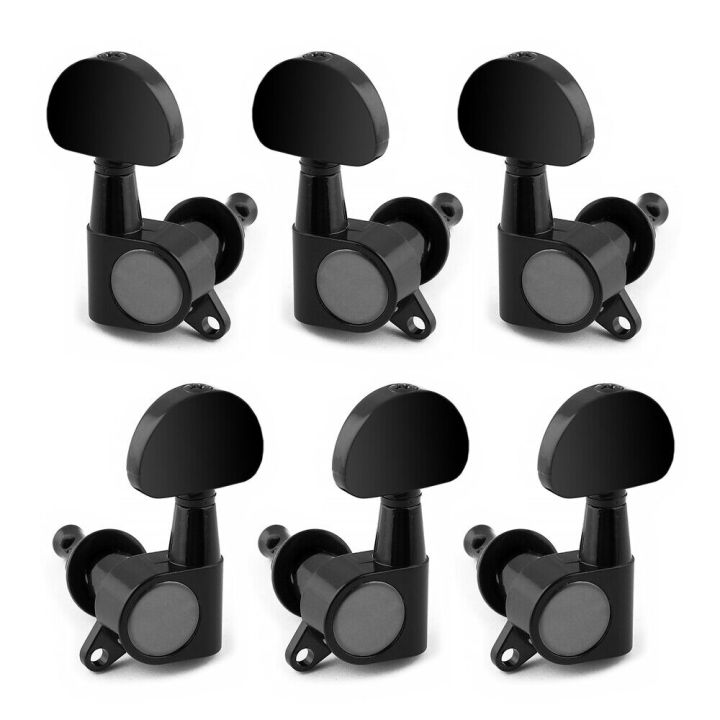 Diecast Guitar String Tuning Pegs Tuning Keys Machine Heads Tuners 3L 3R Black
