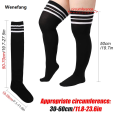Wenefang 1Pair Women's Plus Size Thigh High Socks Striped Knee High Extra Long Stockings Leg Warmer. 