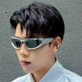 Y2K Silver Black Sporty Best Selling Sunglasses For Men. 