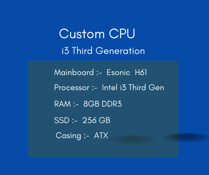 Assembled%20Desktop%20CPU%20Core%20i3%203rd%20gen/%208GB%20RAM/%20256GB%20SSD%20/H61%20Board(CPU%20Only)%20-%20Image%202