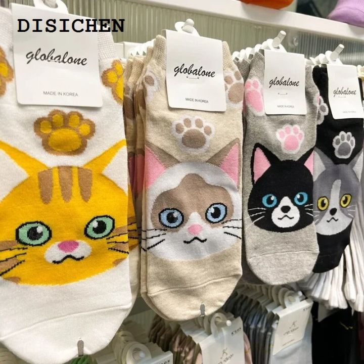 DISICHEN%20New%20style%205/1pairs%20Cartoon%20Cat%20printing%20Socks%20Women%20Cute%20Funny%203D%20Animal%20Paw%20Stockings%20Cotton%20Harajuku%20Kawaii%20Ankle%20Sox%20Calcetines%20-%20Image%205