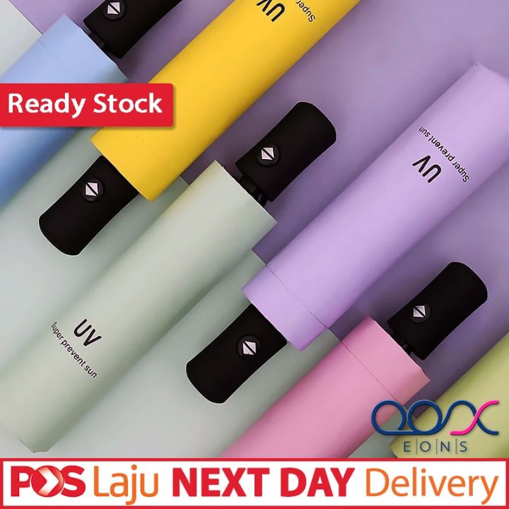 WIND RESISTANT Portable Compact Water One Click Auto Open Close Collapsible 8 Bone Ribs Anti UV Umbrella