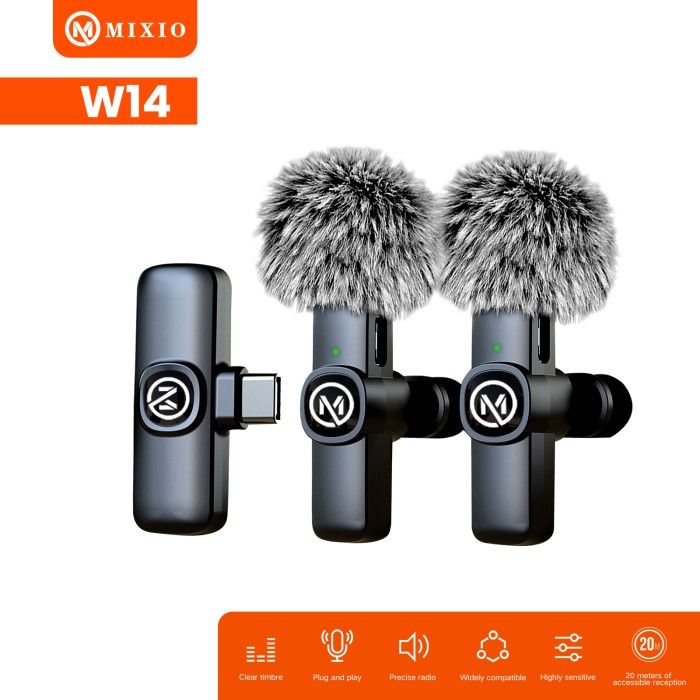 MIXIO%20W14%20Mic%20Wireless%20Clip%20on%20Microphone%20%20Lavalier%20For%20Iphn%20And%20Type-c%20-%20Image%202