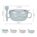 Mumlove Baby Warming Bowl Bpa Free Stainless Steel Water Injection Thermos Tableware Bowl & Spoon Set. 