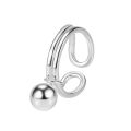 Sale】Simple Ball Ring Women's Retro Fashion Silver Double-Layer Ring Elegant Ins Artistic Food Finger Trendy. 