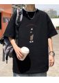 FUIV Heavy Waffle Short Sleeve T-Shirt Men's Summer Fashion Brand Loose Men's Hong Kong Style Plus Size Print Five-and-a-half Sleeves. 