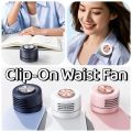 Compact Bladeless Clip-On Waist Fan 3 Adjustable Speed Mute Personal Cooling Clip Fan Rotatable Rechargeable Mini Electric Fans Indoor Outdoor Use. 