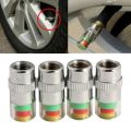 Car Tire Pressure Air Alert Iron Tyre Valve Caps Set of 4 Pcs. 