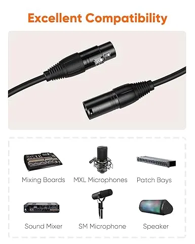 CableCreation%20XLR%20Cable,%203%20FT%20XLR%20Male%20to%20XLR%20Female%20Balanced%203%20PIN%20Microphone%20Cable,Black%200.9M%20-%20Image%202