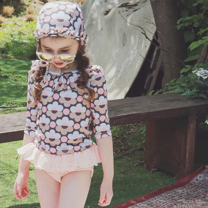 2025%20Summer%20Strawberry%20Shan%20Korean%20Children's%20Wear%20Kids%20Girls%20Foreign%20Split%20Hooded%20Swimsuit%20Set%20In%20Stock%20-%20Image%202