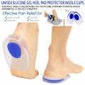 Unisex Silicone Gel Heel Pad Protector Insole Cups For Heel Swelling Pain Relief Foot Care Support Cushion Shock Absorbing Clinically Proven. 