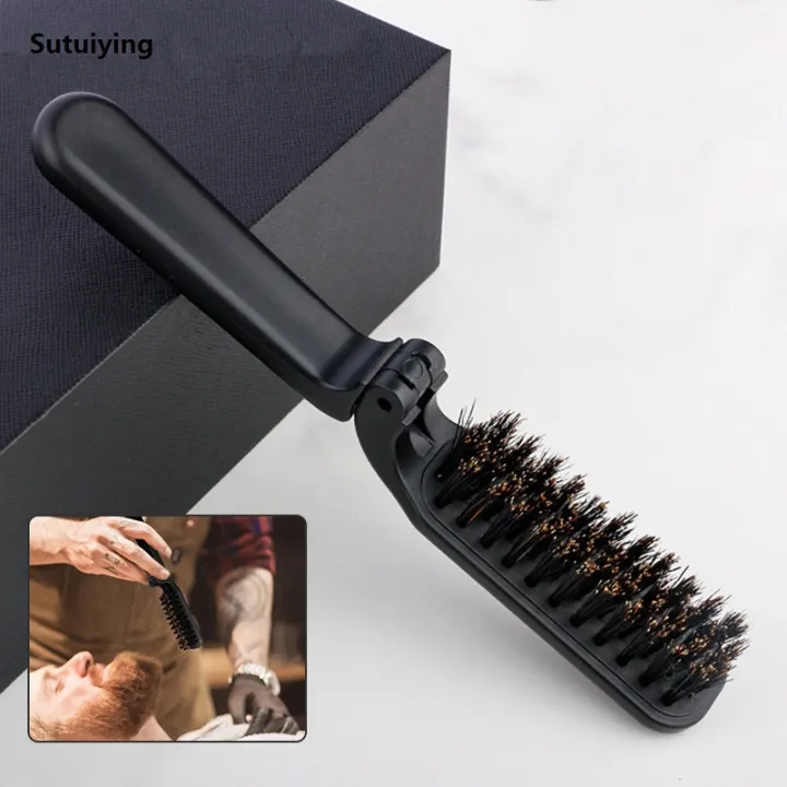 Sutuiying%201PCS%20Soft%20Boar%20Bristle%20Beard%20Brush%20Hairdressing%20Hair%20Styling%20Comb%20New%20style%20For%20Beard%20Men's%20Shaving%20Brush%20Fold%20Beard%20And%20Mustache%20Brush%20-%20Image%202