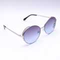 Blue/Silver Circular Sunglasses For Women. 