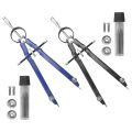 Professional Compass with Lock, Compass for Geometry, 6inch Spring Bow Compass, Precision Compass Math, Drafting Compass, Compass Drawing (2 Pack). 