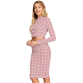 Women Polyester Blend Crop Top and Elasticated Waist Bodycon Skirt Set. 