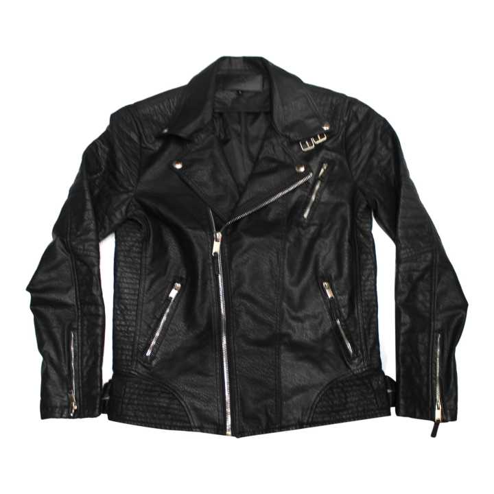 Black Hankuliu Leather Jacket For Men