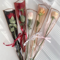 50 PCS Single Rose Sleeves Flower Wrapping Bag Bouquet Packaging Bags Floral Wrappers Plastic for Valentine'S Day,Red. 