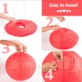 Chinese Baby Shower Birthday Decoration Home Decor DIY Party Supplies Round Paper Lanterns Mid Autumn Festive Lanterns Hanging Lanterns Paper Lamp Ball. 
