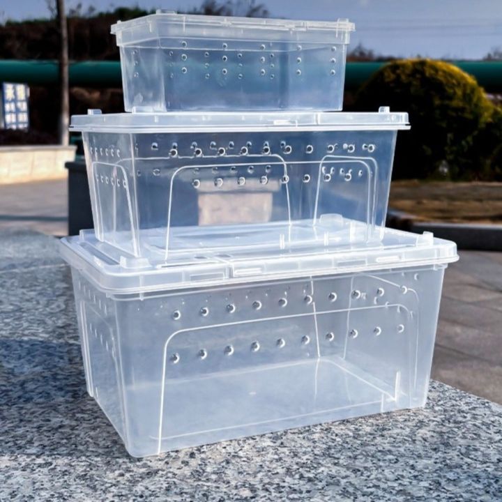 Stackable Insect Boxes Useful Transparent Reptile Breeding Box Stackable Escape-Proof Reptile ...