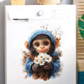 Cartoon Animal Little Monkey Toilet Seat Cover Decorative Plant Flower Bathroom Window Decoration Sticker 33481. 