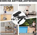 Mini Stepper with Resistance Bands, Upgraded Air Powered Steppers for Exercise at Home, Stepper Machine with LED Monitor, Super Quiet Hydraulic Fitness Stair Stepper. 