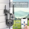V380 Dual Lens Camera Monitor Home Outdoor HD Phone Remote PTZ WiFi 4G Camera Night Vision Gun And Ball Camera for Home & 360 View. 