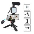 Normal And RGB Video Making Kit / Vlogger Kits Microphone LED Fill Light Mini Tripod For Phone Vlog Video Recording Condenser With BT Remote. 