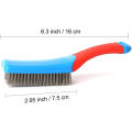 Heavy Duty Stainless Steel Wire Brush With Comfortable Plastic Handle - Perfect For Removing Rust, Welding Slag, Dirt, And Paint A JUE. 