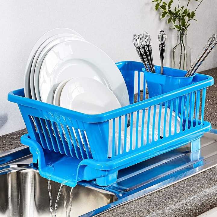 3 in 1 Sink Set Dish Rack Drainer with Tray for Kitchen Daraz .np