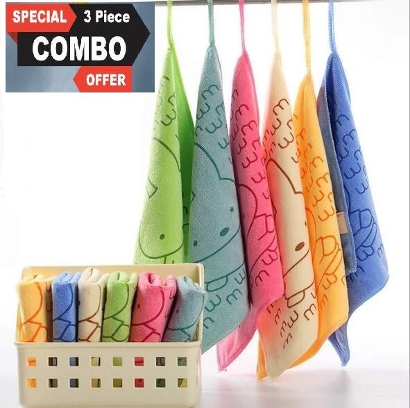 Special Combo Offer - Kitchen Dish Cleaning Cloth Microfiber Towel Hand Napkin Table Wiper Pack of -3 -(Color May Vary)