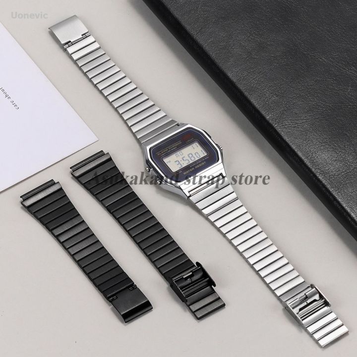 Uonevic%20Chain%20500W/AA169/B20mm%20suitable%20stainless%20steel%20strap%2018mm%20for%20F-91W/A158/A159/A168/650/AQ230/AEE1200/1300%20Portable%20ultra-thin%20metal%20men's%20hands%20-%20Image%205