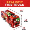 Battery Operated Fire Truck Toy for Kids - 3D Flashing Lights, Music, Bump & Go Action - Rescue Vehicle Car for Baby - Best Birthday Gift. 