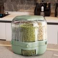 Automatic Plastic 360 Degree Rotation Cereal Dry Food Rice Grain Storage Dispenser Box 10 Kg. 