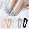 Ultralight Women socks Comfortable Anti-friction Silicone Five-finger socks Anti-slip Breathable Ultrathin socks for Sports Yoga Running Casual wear. 